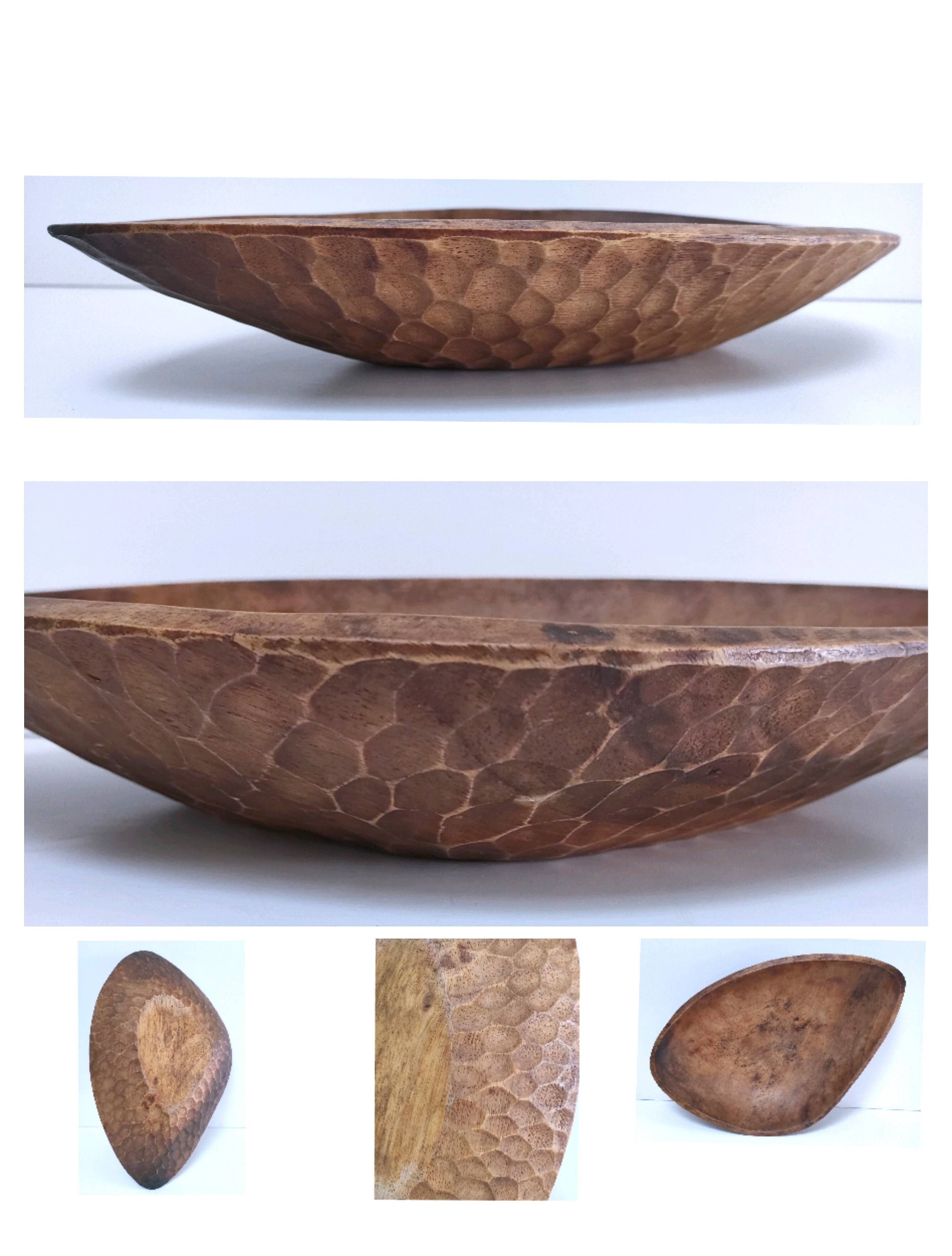 Empty wooden pocket cut gouge free form vintage