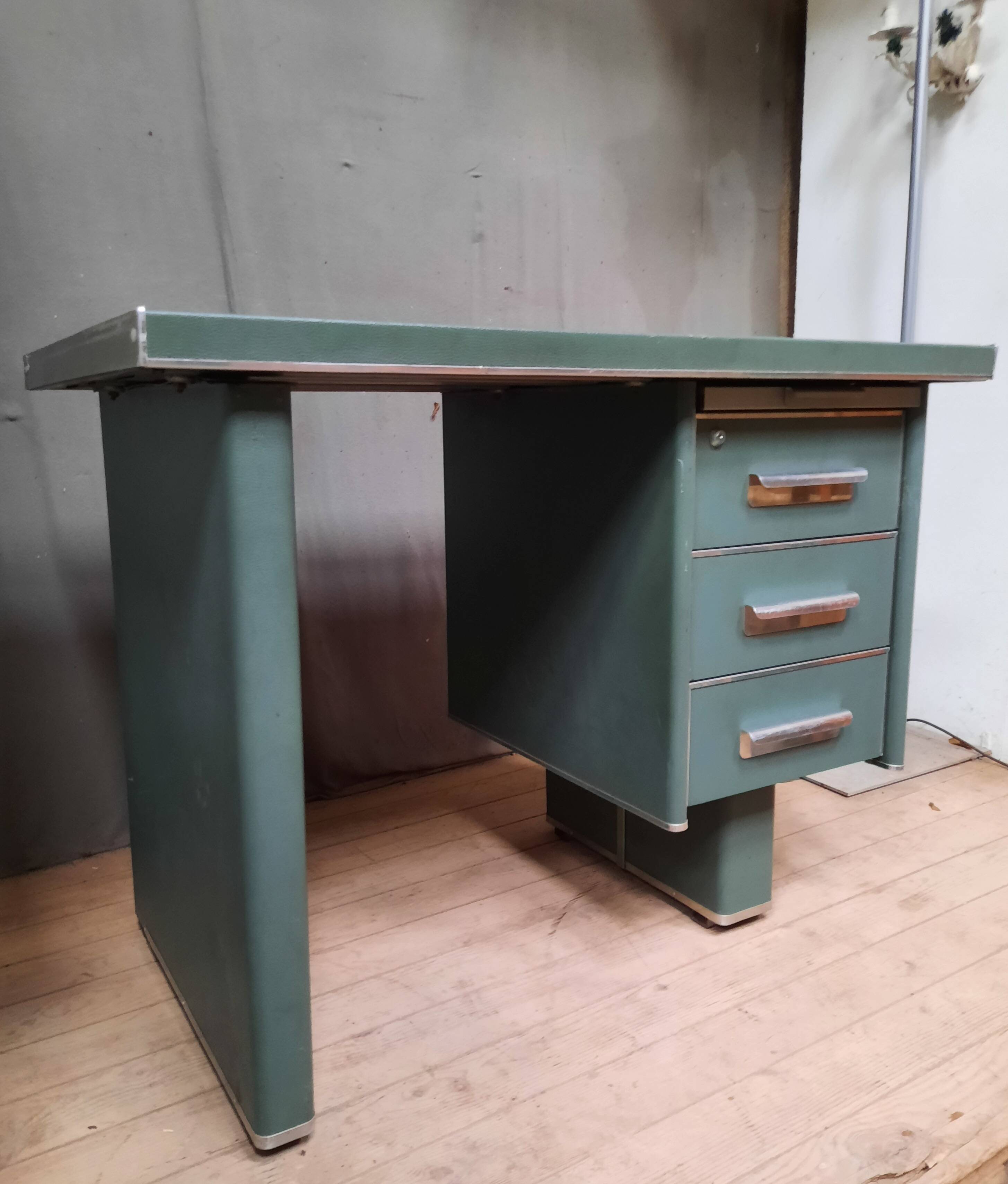 Industrial metal desk