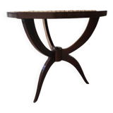 Circular side table in mahogany veneer