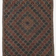 6x9 Green & Red Geometric Vintage Kilim Rug