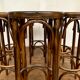 Series of 6 bar stools in curved wood