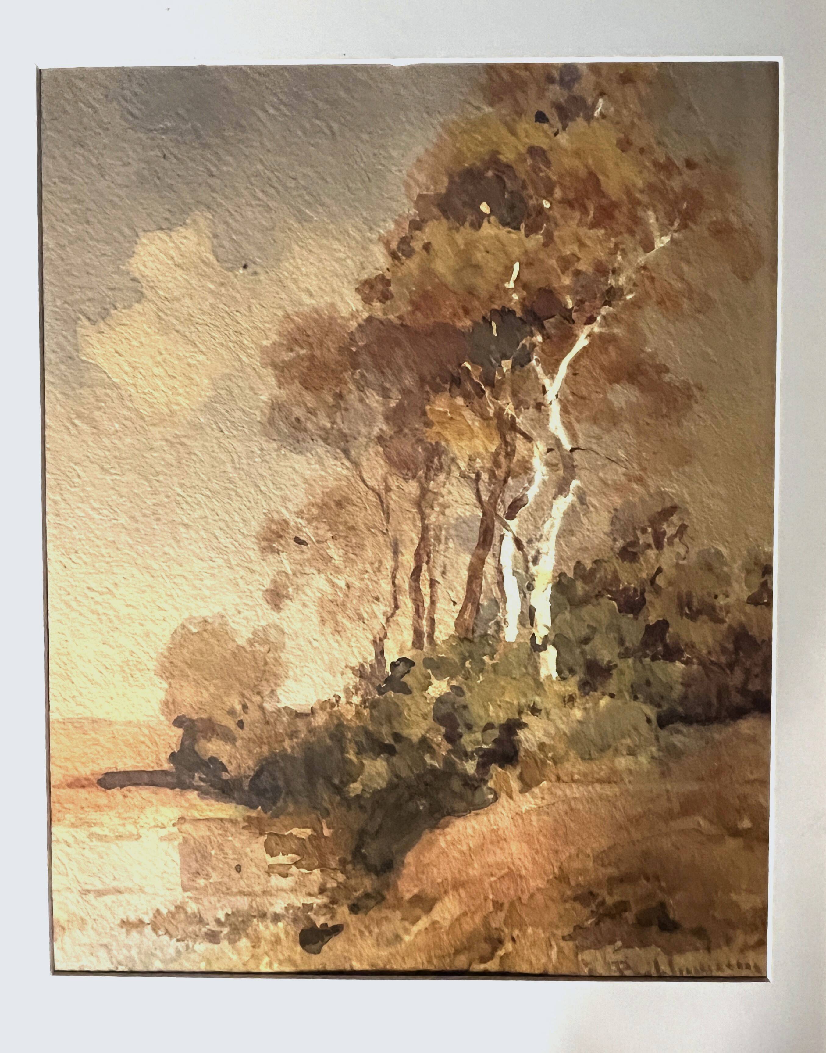 Watercolor landscape from the late 19th century, Bakhuijzen van de Sande