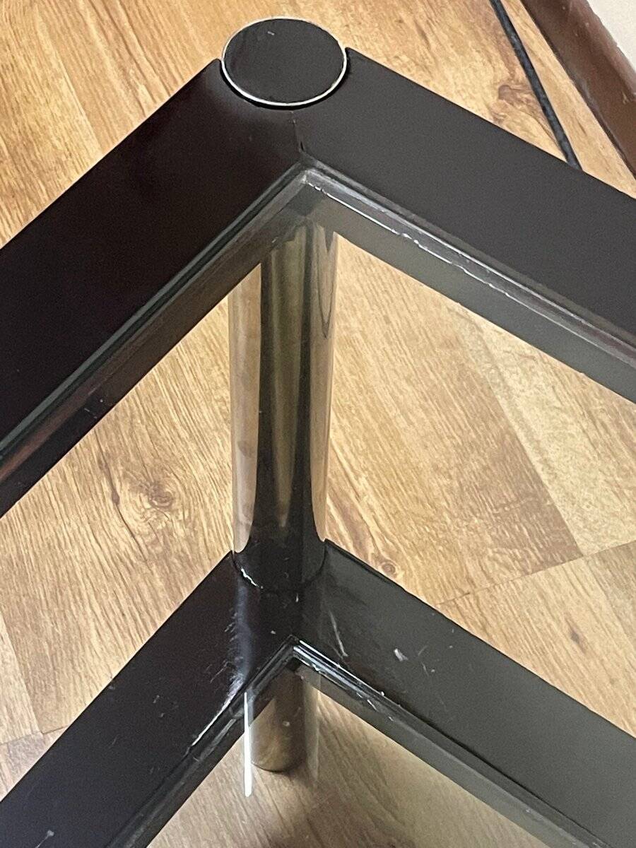 Modern coffee table with glass shelves, 1970s