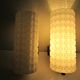 Pair of opaline wall lamps cylinder and metal years 50-60
