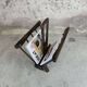 Vintage magazine rack in solid wood.
