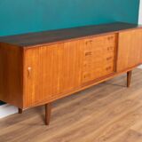 Retro Teak Danish 1960s Long Mid Century Sideboard By Clausen & Søn Denmark