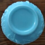 Fair Opaline Vase, Blue/Green, Decorated with Flowers and Foliage.