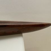 Centerpiece, canoe, wood art, jean gillon, jacaranda, vintage 70