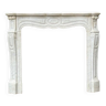 Louis XV Style Fireplace In Carrara Marble Circa 1880