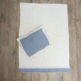 Baby adornment sheet + blue vichy pillowcase