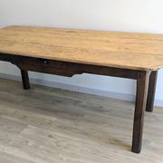 Ancienne table de ferme en bois massif patiné - 178 cm