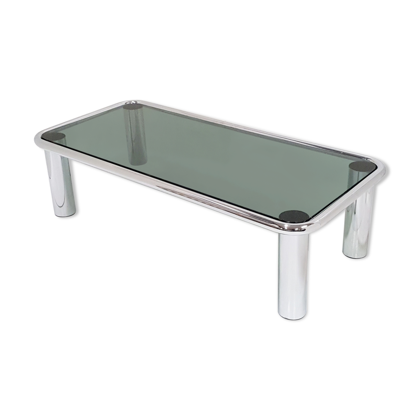 vIntage steel glass coffee table 1970