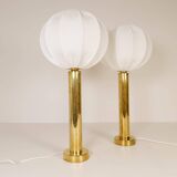 Pair of mid-century brass table lamps by Kosta Elarmatur, Sweden, 1960s.