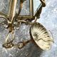 Old suspension lamp in brass and glass 3 burners