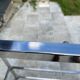 Vintage 1970s modular glass and chrome wall shelf display cabinet