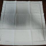Drap ancien brodé parure deux taies lin 235 X 305 cm monogramme NC