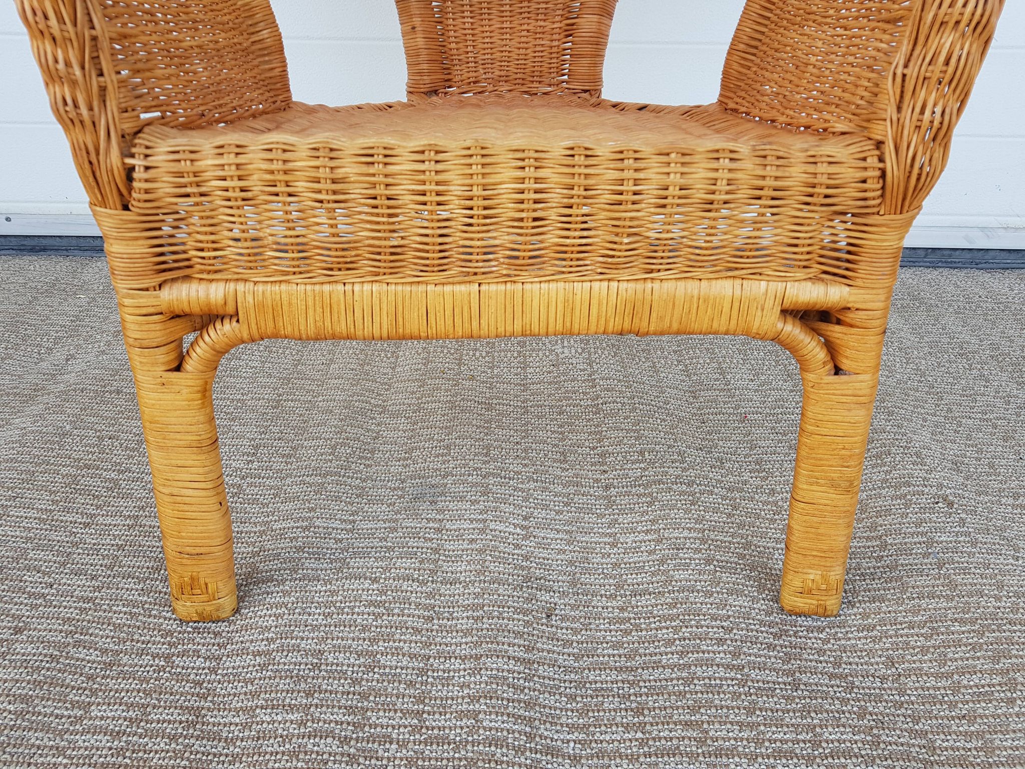 Fauteuil ancien années 50 60 en bambou rotin et osier vintage
