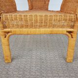 Old 50s 60s chair in Bamboo, Rotin and Vintage Osier