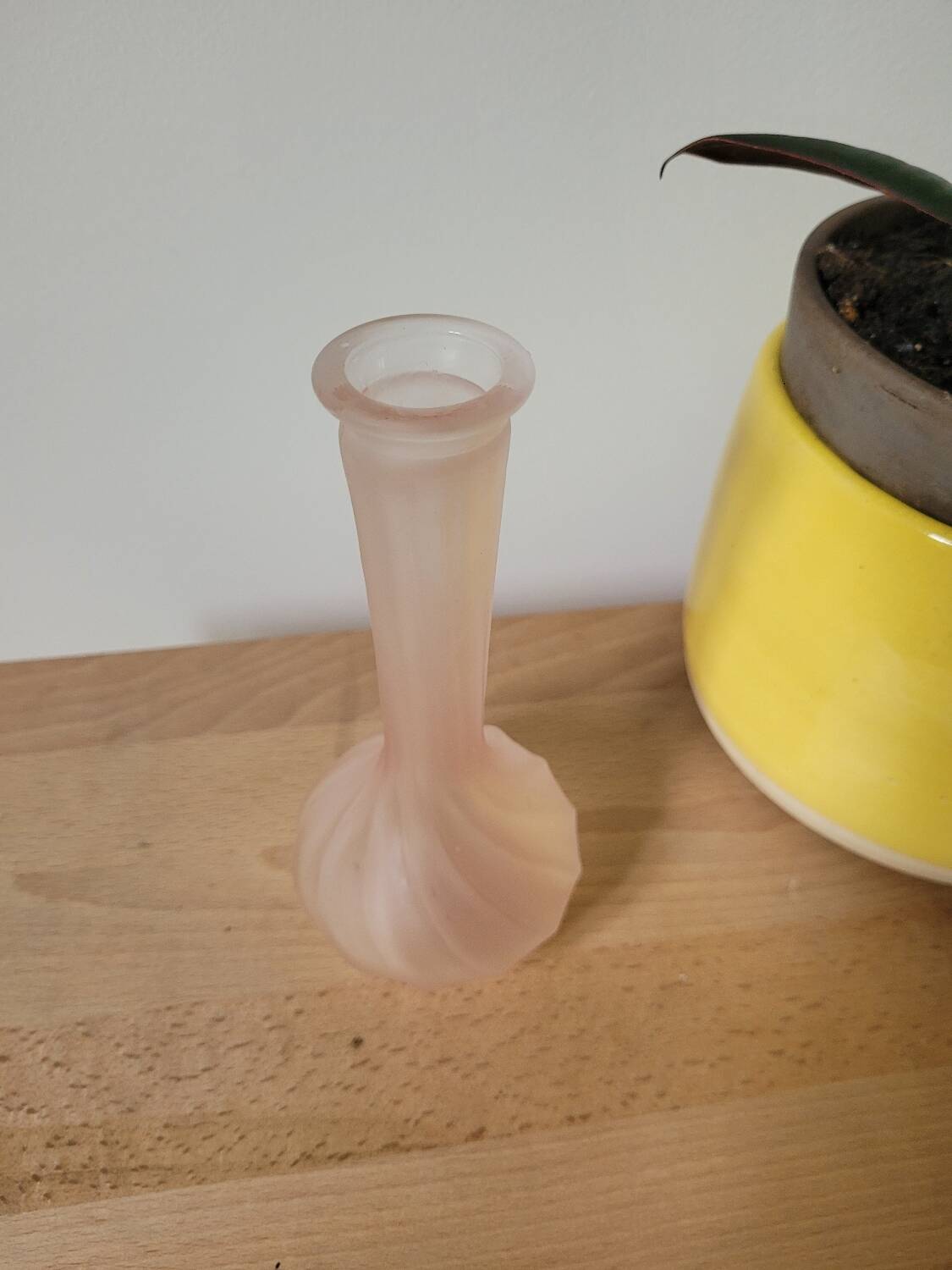 Small pink glass vase