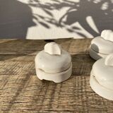 3 electric switches ceramic 20-30s vintage white