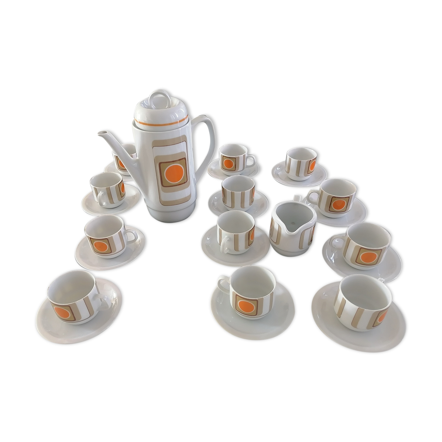 Bareuther porcelain coffee set 14 pieces 1970 waldsassen