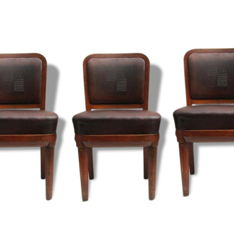 Lot of 5 Marine leather chairs ship Chair