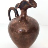 Small Vintage Embossed Copper Pitcher Vase by Egidio Casagrande, Italy