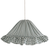 Emilia "small green squares" conical textile suspension with flounce