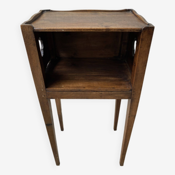 19th century solid walnut bedside table