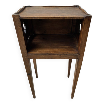 19th century solid walnut bedside table