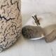 Cracked and enamelled ceramic teapot