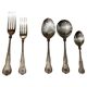 Table cutlery (knife and fork) silver-plated, set of 37 pieces, England, vintage Art Deco