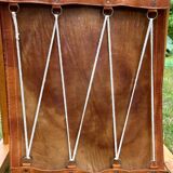 A pair of Danish beechwood and leather Safari armchairs - 1960