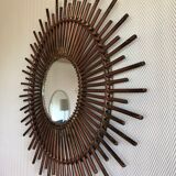 Rattan sun mirror - vintage 70