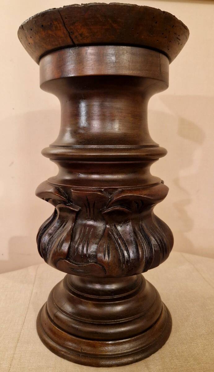Small mahogany column table