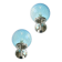 Sculptural Light-Blue “Ballotton” Murano Glass Wall Sconces — Pair
