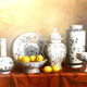 Still life with chinoiseries.oil on canvas framed