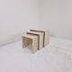 Italian 1980s Grooved Travertine Nesting Tables – Set of 3