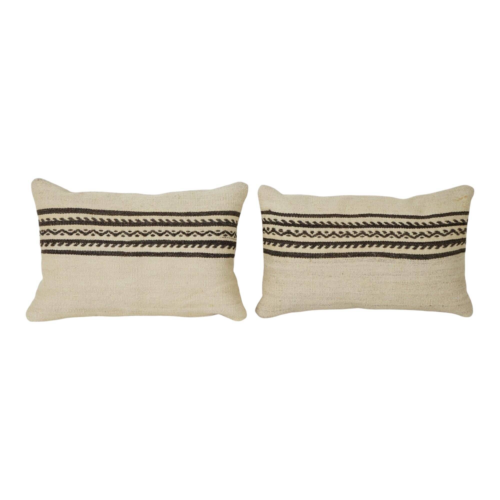 Set of 2 vintage kilim cushion covers 30x51 cm