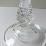 Pair candlesticks glass diamond spikes