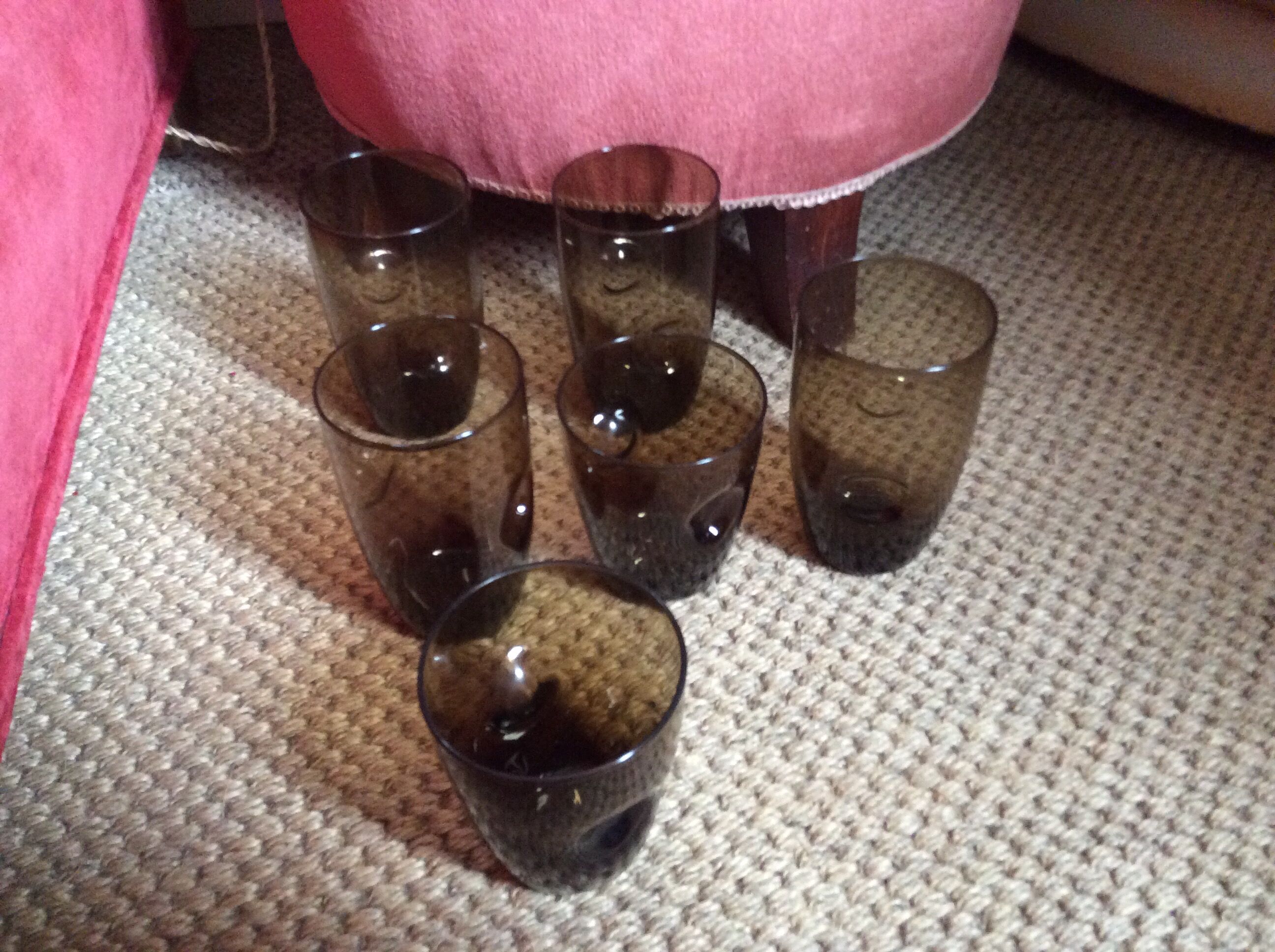 Series of 5 vintage glasses