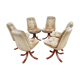 Serie de 6 chaises velours 1970