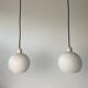 Pair of old pendant lamps in vintage opaline 14cm