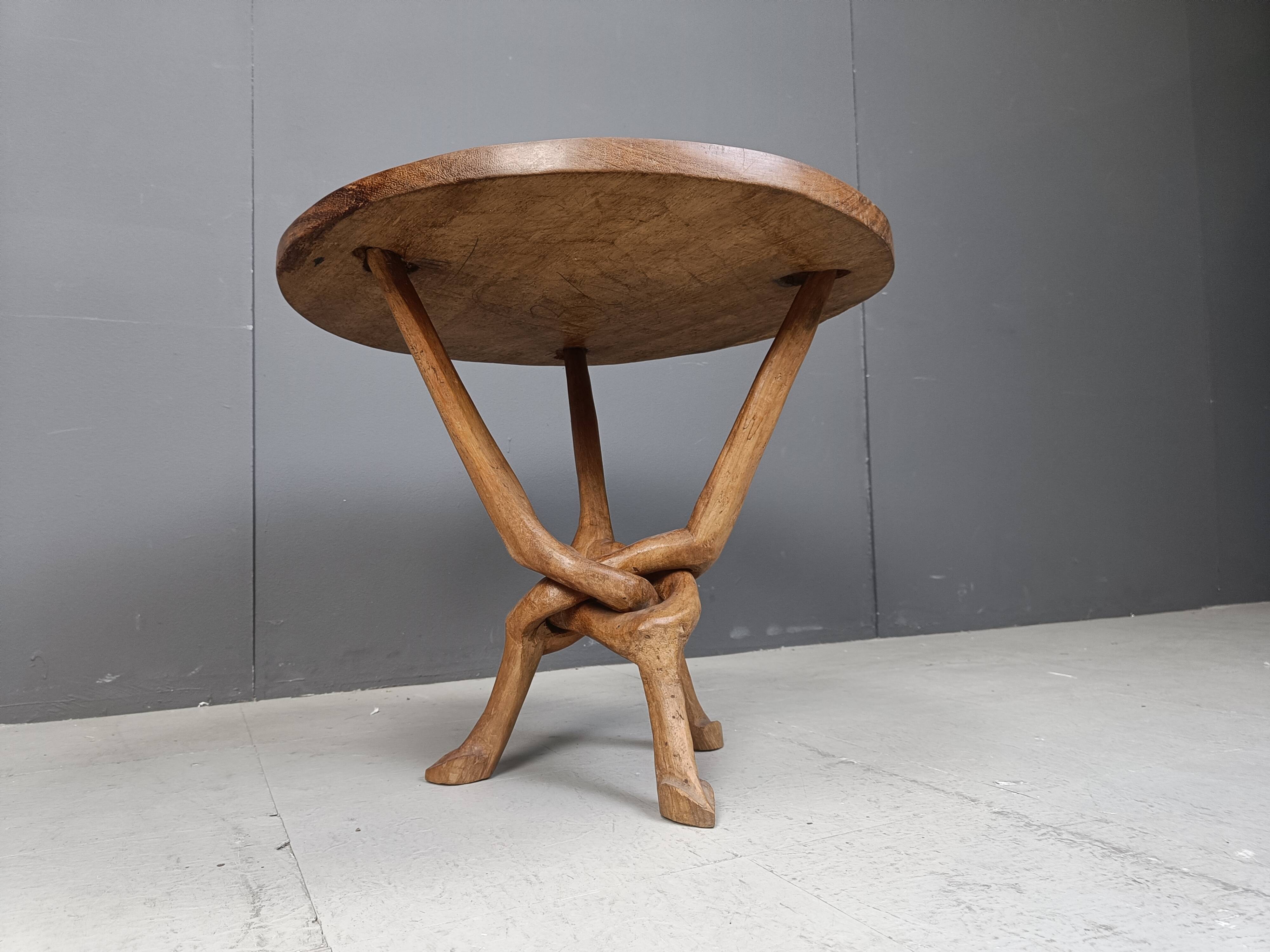 Vintage tribal art side table, 1960s