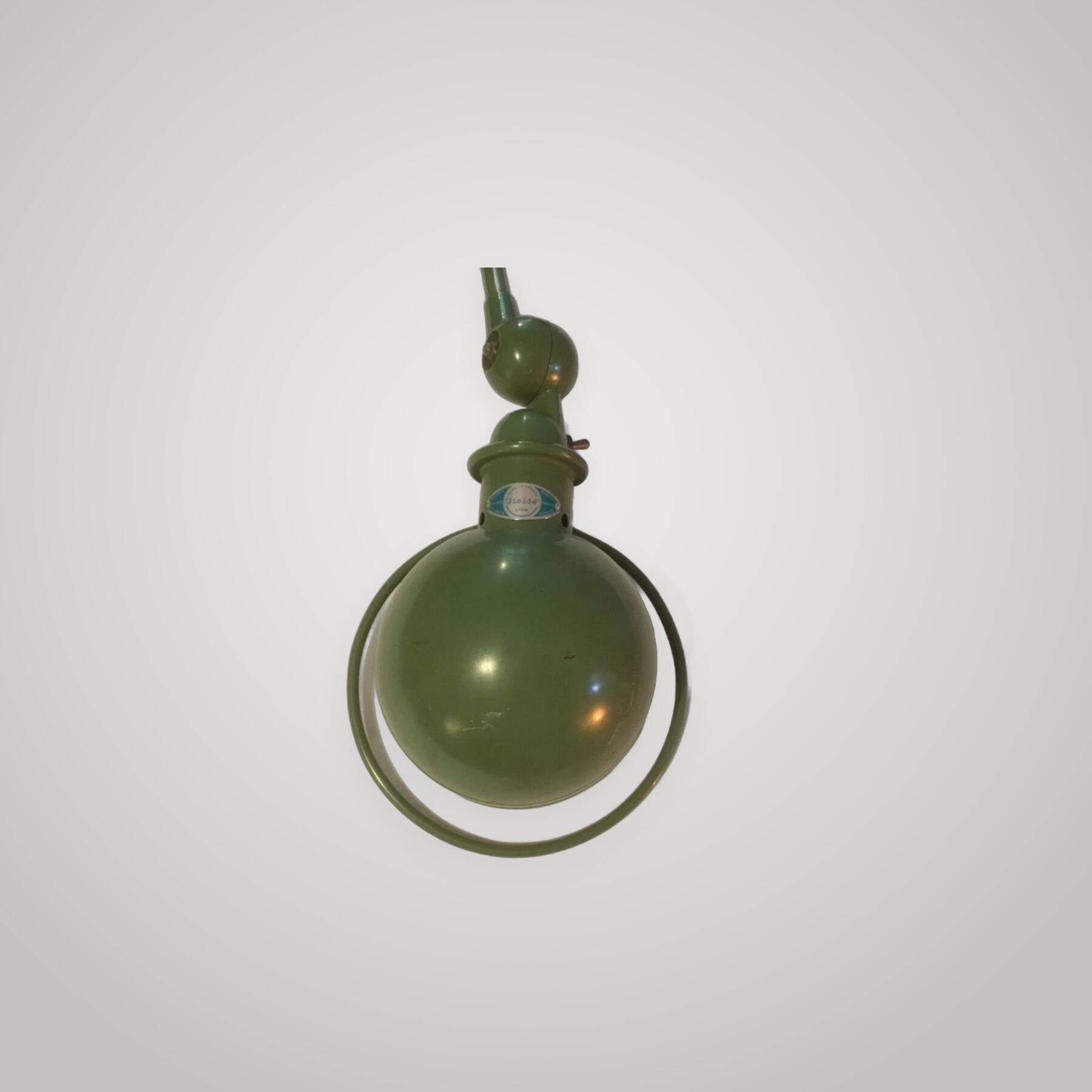 Lampe JIELDE industrielle vintage articulée en métal vert – Loft Design