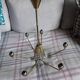 Vintage Scandinavian luminaire with 6 branches in brass.