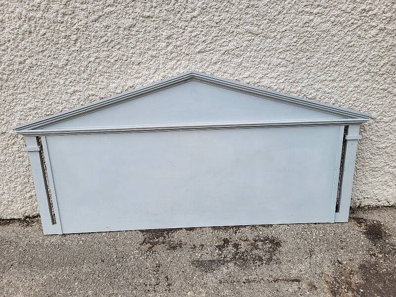 HEADBOARD IN WOOD PAINTED GREY, RECENT HANDMADE MANUFACTURE