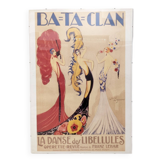 Affiche art nouveau La Danse des Libellules