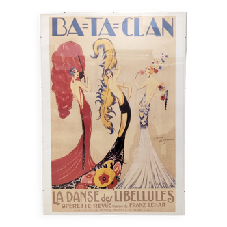 Art nouveau poster the dance of the dragonflies
