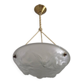 Signed Muller Frères Lunéville Art Deco Ceiling Light Flying Bird Detail